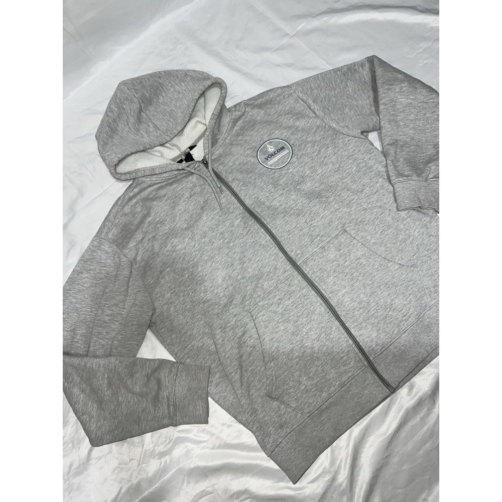 Volcom Stone Full Zip Hoodie Sweatshirt Men Size Large Gray Blue Y2K Baggy